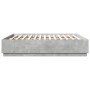 Bed frame with LED lights concrete gray wood 200x200 cm by , Beds and slatted bases - Ref: Foro24-3209586, Price: 189,56 €, D...