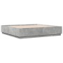Bettgestell mit LED-Leuchten, betongraues Holz, 200 x 200 cm von , Betten und Lattenroste - Ref: Foro24-3209586, Preis: 189,5...