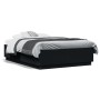 Bed frame with LED lights black engineered wood 120x190cm by , Beds and slatted bases - Ref: Foro24-3209654, Price: 162,78 €,...