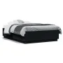 Bed frame with LED lights black engineered wood 120x190cm by , Beds and slatted bases - Ref: Foro24-3209654, Price: 160,82 €,...