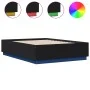 Bed frame with LED lights black engineered wood 120x190cm by , Beds and slatted bases - Ref: Foro24-3209654, Price: 160,82 €,...
