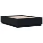 Bed frame with LED lights black engineered wood 120x190cm by , Beds and slatted bases - Ref: Foro24-3209654, Price: 160,82 €,...