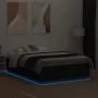 Bed frame with LED lights black engineered wood 120x190cm by , Beds and slatted bases - Ref: Foro24-3209654, Price: 160,82 €,...