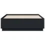 Bed frame with LED lights black engineered wood 120x190cm by , Beds and slatted bases - Ref: Foro24-3209654, Price: 160,82 €,...