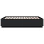 Bed frame with LED lights black engineered wood 120x190cm by , Beds and slatted bases - Ref: Foro24-3209654, Price: 162,78 €,...