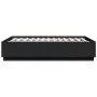 Bed frame with LED lights black engineered wood 120x190cm by , Beds and slatted bases - Ref: Foro24-3209654, Price: 160,82 €,...