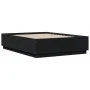 Bed frame with LED lights black engineered wood 120x190cm by , Beds and slatted bases - Ref: Foro24-3209654, Price: 160,82 €,...