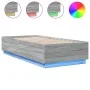 Bettgestell mit LED-Leuchten, Sonoma-Grauholz, 90 x 200 cm von , Betten und Lattenroste - Ref: Foro24-3209637, Preis: 137,81 ...