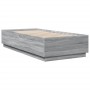 Bed frame with LED lights Sonoma gray wood 90x200 cm by , Beds and slatted bases - Ref: Foro24-3209637, Price: 139,53 €, Disc...