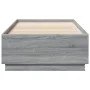Estructura de cama con luces LED madera gris Sonoma 90x200 cm de , Camas y somieres - Ref: Foro24-3209637, Precio: 137,81 €, ...