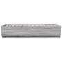 Bed frame with LED lights Sonoma gray wood 90x200 cm by , Beds and slatted bases - Ref: Foro24-3209637, Price: 139,53 €, Disc...