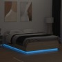 Sonoma oak wood bed frame with LED lights 160x200 cm by , Beds and slatted bases - Ref: Foro24-3209599, Price: 174,22 €, Disc...