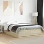 Sonoma oak wood bed frame with LED lights 160x200 cm by , Beds and slatted bases - Ref: Foro24-3209599, Price: 172,11 €, Disc...