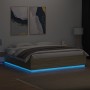 Sonoma oak wood bed frame with LED lights 180x200 cm by , Beds and slatted bases - Ref: Foro24-3209592, Price: 181,14 €, Disc...
