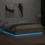 Sonoma oak wood bed frame with LED lights 180x200 cm by , Beds and slatted bases - Ref: Foro24-3209592, Price: 178,93 €, Disc...