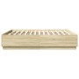 Estructura cama con luces LED madera roble Sonoma 180x200 cm de , Camas y somieres - Ref: Foro24-3209592, Precio: 180,99 €