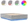 Sonoma gray wood bed frame with LED lights 120x200 cm by , Beds and slatted bases - Ref: Foro24-3209623, Price: 167,05 €, Dis...