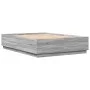 Sonoma gray wood bed frame with LED lights 120x200 cm by , Beds and slatted bases - Ref: Foro24-3209623, Price: 167,05 €, Dis...