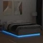 Sonoma gray wood bed frame with LED lights 120x200 cm by , Beds and slatted bases - Ref: Foro24-3209623, Price: 167,05 €, Dis...