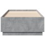 Estructura cama con luces LED madera gris hormigón 100x200 cm de , Camas y somieres - Ref: Foro24-3209628, Precio: 133,64 €, ...