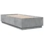 Estructura de cama con luces LED madera gris hormigón 90x200 cm de , Camas y somieres - Ref: Foro24-3209635, Precio: 132,87 €...