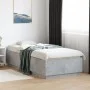 Estructura de cama con luces LED madera gris hormigón 90x200 cm de , Camas y somieres - Ref: Foro24-3209635, Precio: 132,87 €...