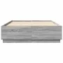 Estructura cama con luces LED madera gris Sonoma 160x200 cm de , Camas y somieres - Ref: Foro24-3209602, Precio: 177,98 €, De...