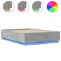 Bettgestell mit LED-Leuchten, betongraues Holz, 160 x 200 cm von , Betten und Lattenroste - Ref: Foro24-3209600, Preis: 195,6...