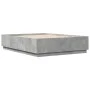 Estructura cama con luces LED madera gris hormigón 160x200 cm de , Camas y somieres - Ref: Foro24-3209600, Precio: 192,96 €, ...