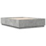 Estructura cama con luces LED madera gris hormigón 160x200 cm de , Camas y somieres - Ref: Foro24-3209600, Precio: 195,66 €, ...