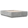 Estructura cama con luces LED madera gris hormigón 160x200 cm de , Camas y somieres - Ref: Foro24-3209600, Precio: 192,96 €, ...