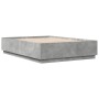 Estructura cama con luces LED madera gris hormigón 160x200 cm de , Camas y somieres - Ref: Foro24-3209600, Precio: 195,66 €, ...