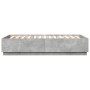 Bettgestell mit LED-Leuchten, betongraues Holz, 160 x 200 cm von , Betten und Lattenroste - Ref: Foro24-3209600, Preis: 195,6...