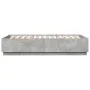 Estructura cama con luces LED madera gris hormigón 160x200 cm de , Camas y somieres - Ref: Foro24-3209600, Precio: 192,96 €, ...