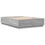 Sonoma gray wood bed frame with LED lights 150x200 cm by , Beds and slatted bases - Ref: Foro24-3209609, Price: 175,12 €, Dis...