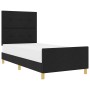 Estructura de cama con cabecera Negro 100 x 200 cm tela
