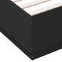 Black engineered wood bed frame 150x200 cm by , Beds and slatted bases - Ref: Foro24-3209696, Price: 156,09 €, Discount: %