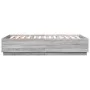 Sonoma gray engineered wood bed frame 140x200 cm by , Beds and slatted bases - Ref: Foro24-3209707, Price: 153,08 €, Discount: %