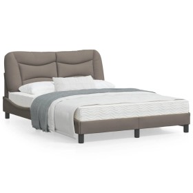 Estructura de cama con luces LED tela gris taupe 120x200 cm de , Camas y somieres - Ref: Foro24-3213694, Precio: 226,94 €, De...