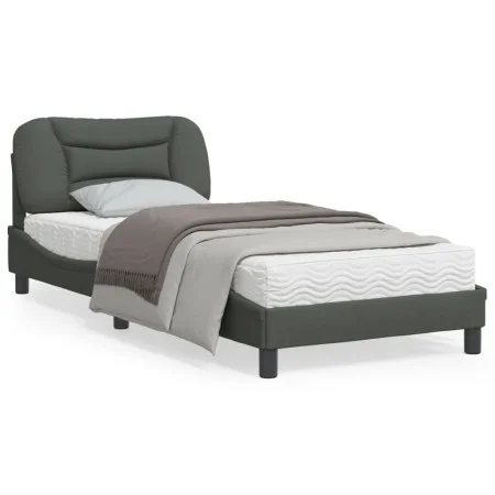 Bed frame with LED lights dark gray fabric 80x200 cm by , Beds and slatted bases - Ref: Foro24-3213663, Price: 152,70 €, Disc...