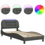 Bed frame with LED lights dark gray fabric 80x200 cm by , Beds and slatted bases - Ref: Foro24-3213663, Price: 152,70 €, Disc...