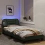 Bed frame with LED lights dark gray fabric 80x200 cm by , Beds and slatted bases - Ref: Foro24-3213663, Price: 152,70 €, Disc...