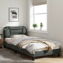 Bed frame with LED lights dark gray fabric 80x200 cm by , Beds and slatted bases - Ref: Foro24-3213663, Price: 154,88 €, Disc...