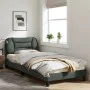 Bed frame with LED lights dark gray fabric 80x200 cm by , Beds and slatted bases - Ref: Foro24-3213663, Price: 152,70 €, Disc...
