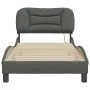 Bed frame with LED lights dark gray fabric 80x200 cm by , Beds and slatted bases - Ref: Foro24-3213663, Price: 152,70 €, Disc...