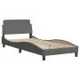 Bed frame with LED lights dark gray fabric 80x200 cm by , Beds and slatted bases - Ref: Foro24-3213663, Price: 152,70 €, Disc...