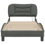 Bed frame with LED lights dark gray fabric 90x200 cm by , Beds and slatted bases - Ref: Foro24-3213677, Price: 159,05 €, Disc...