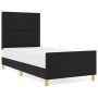 Estructura de cama con cabecera Negro 100 x 200 cm tela