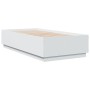 White engineered wood bed frame 75x190 cm by , Beds and slatted bases - Ref: Foro24-3209758, Price: 110,52 €, Discount: %