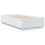 White engineered wood bed frame 75x190 cm by , Beds and slatted bases - Ref: Foro24-3209758, Price: 109,17 €, Discount: %